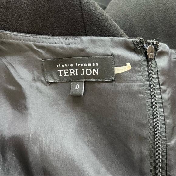 Rickie Freeman for Teri Jon Black Bow Ruffle Dress Size 10 - Picture 12 of 13